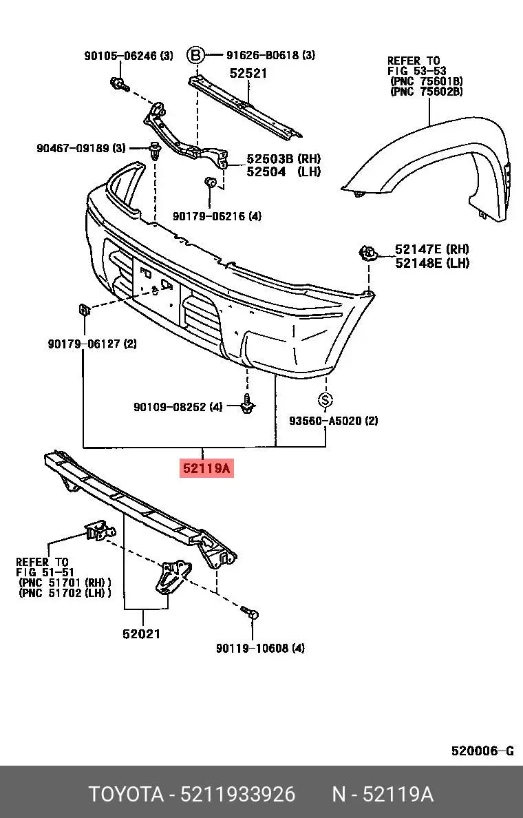 CHINA Factory Wholesale 52119-33926 FRONT BUMPER For Toyota CAMRY FANCHANTS China Auto Parts Wholesales