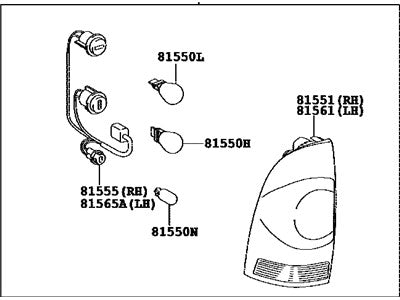 FANCHANTS 81560-04150 Lamp Assembly FOR 2011-2016, 2005-2009 Toyota Tacoma